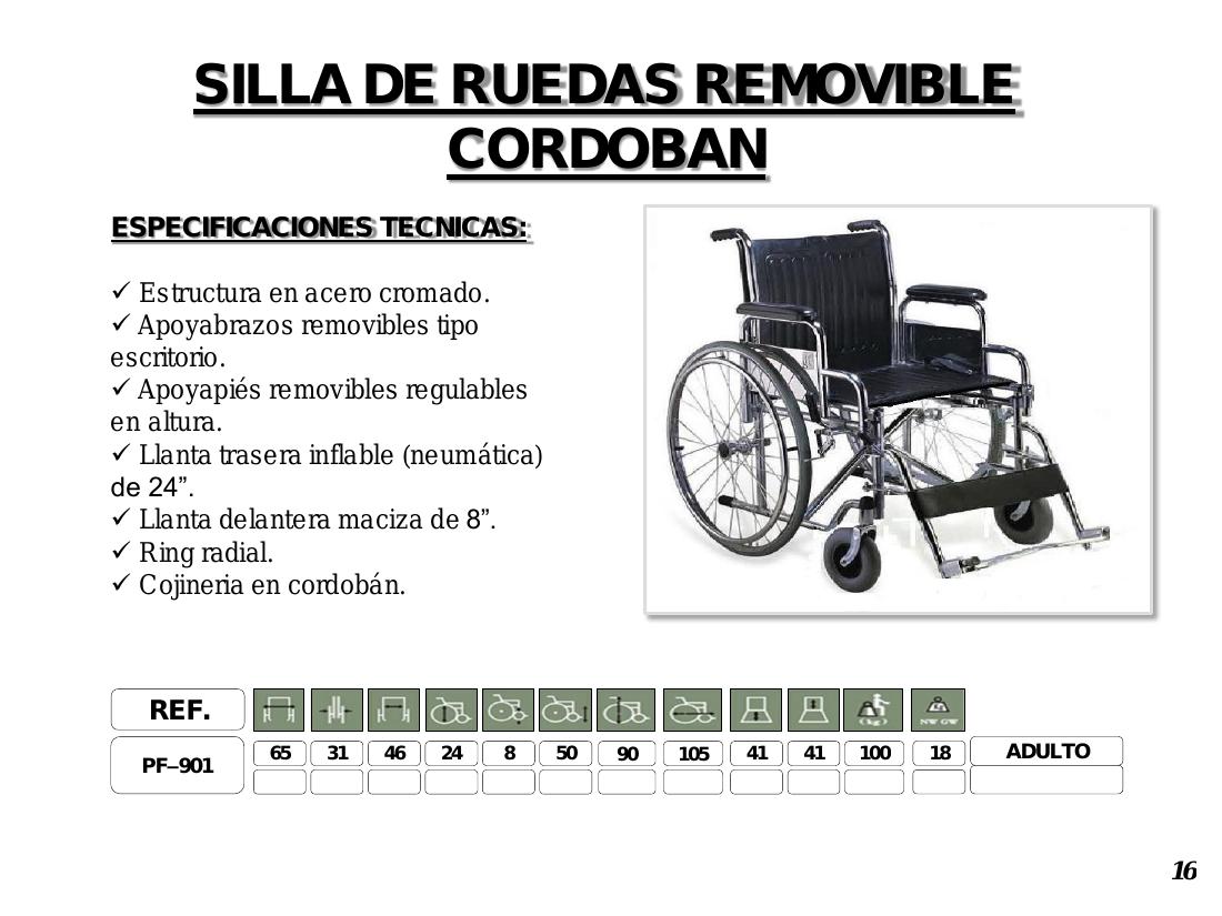 Silla de Ruedas Removible Cordobán PF-901