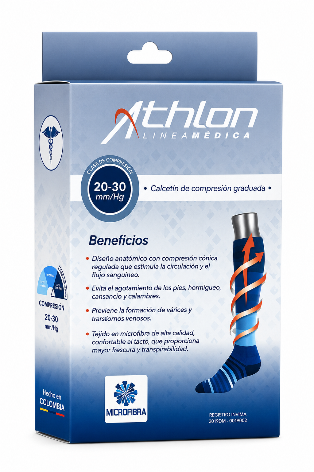 Calcetín de Compresión Graduada Athlon 20-30 mmHg
