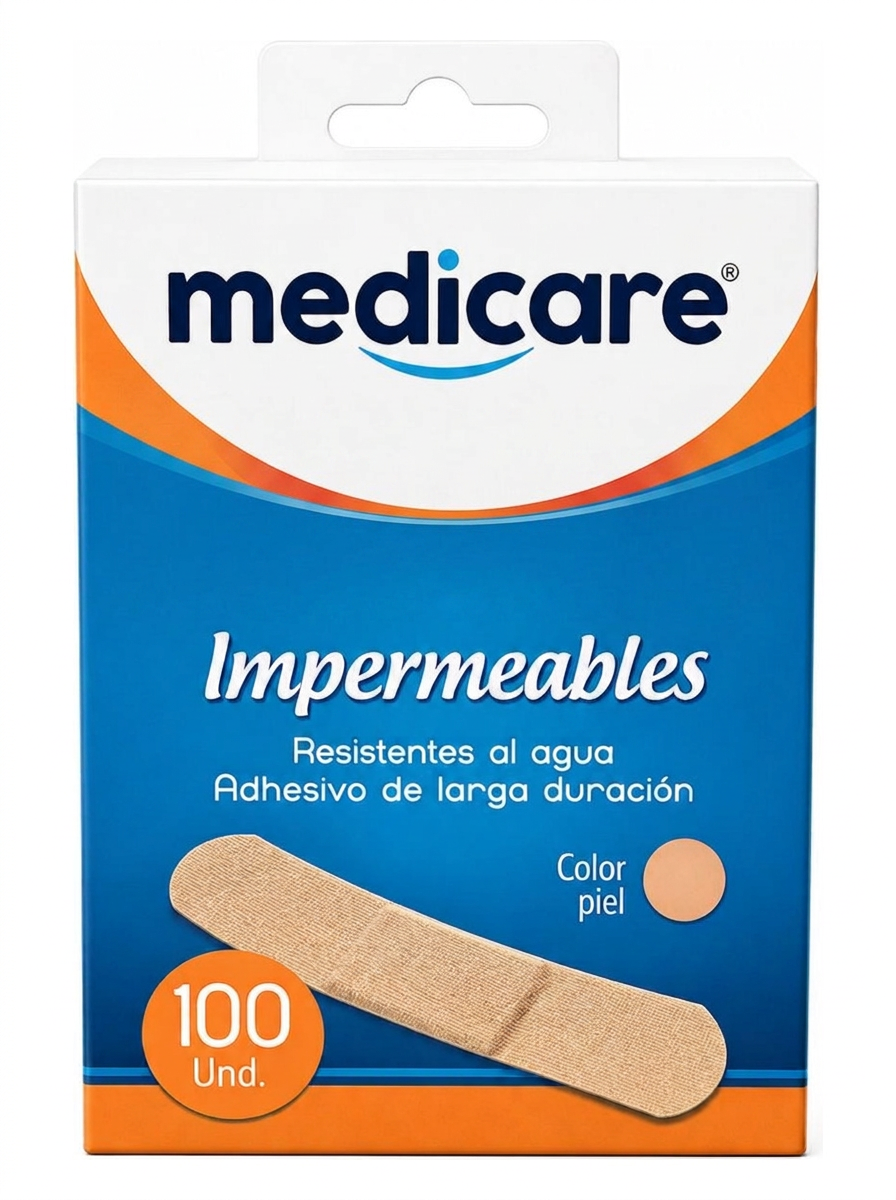 Curas Impermeables Medicare x 100 Unidades