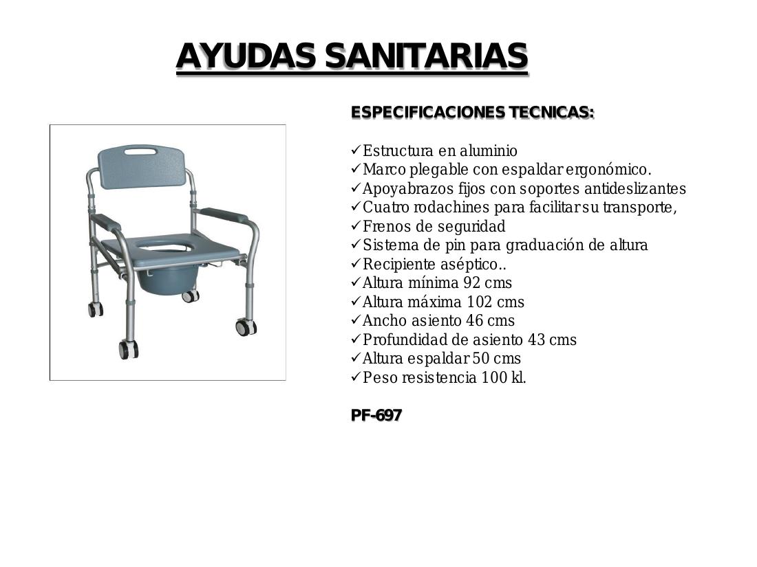Silla Sanitaria Plegable Aluminio PF-697