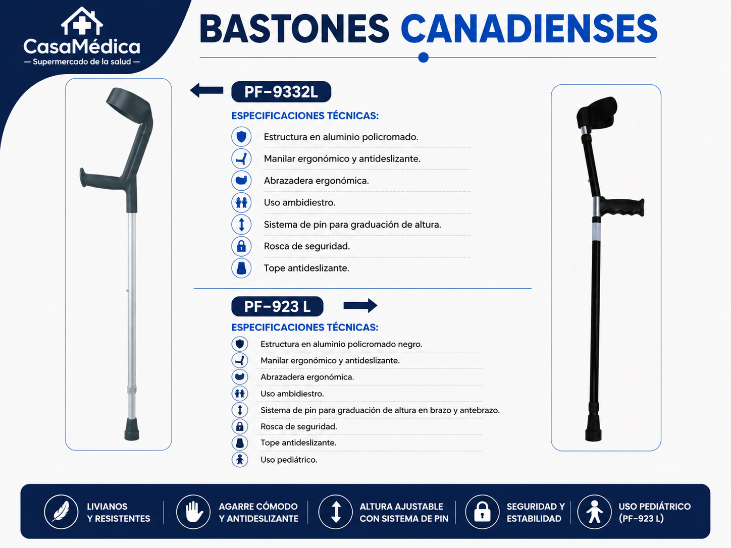Muleta Canadiense Adulto PF-9332L