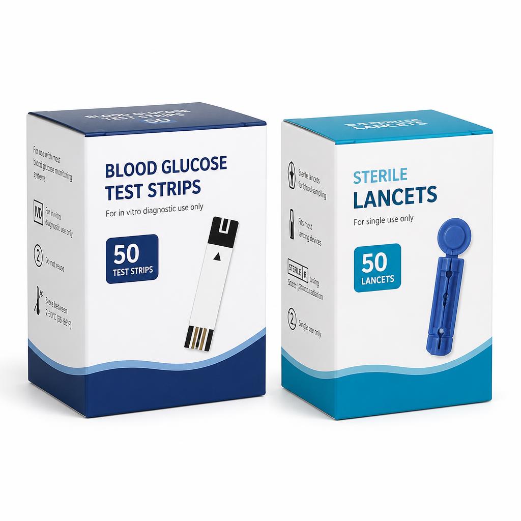 Tirillas y Lancetas para Glucometría x 50