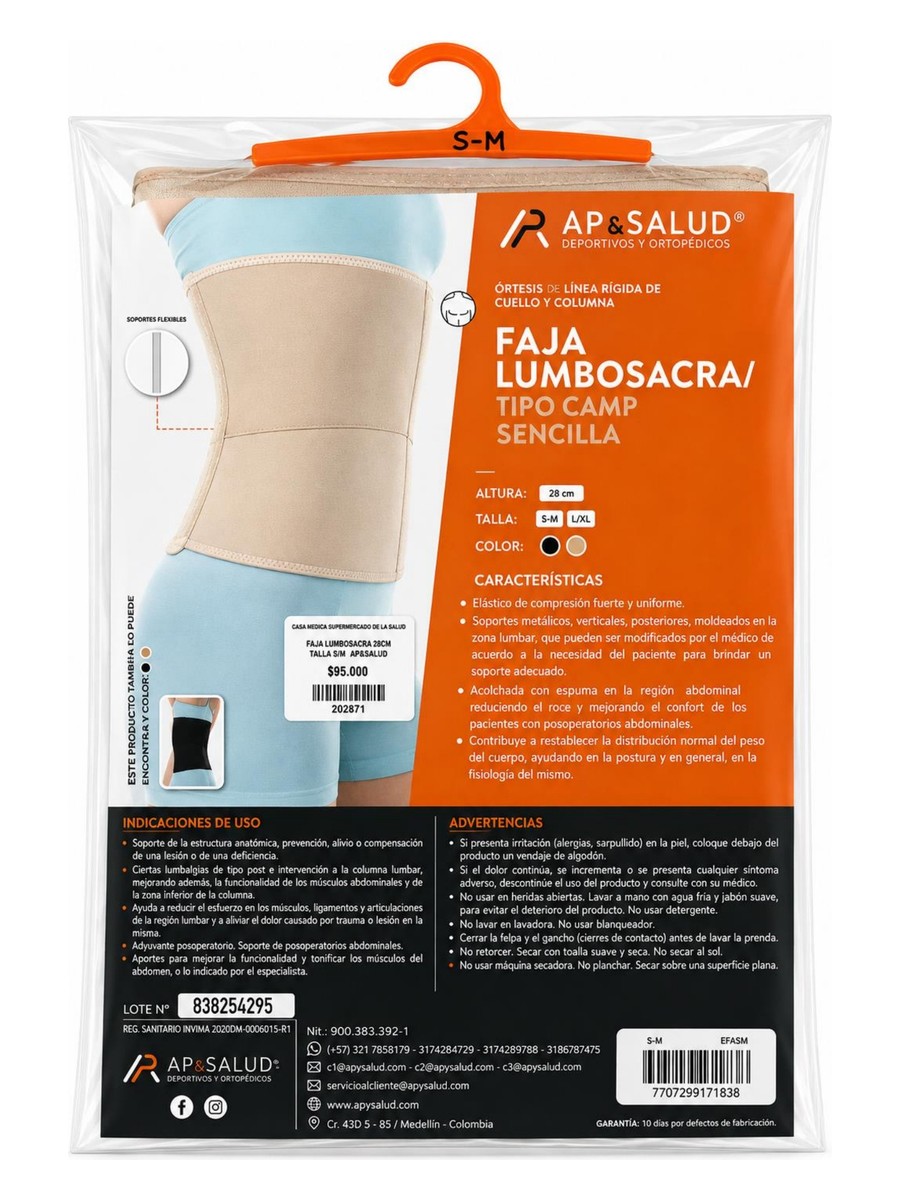 Faja Lumbosacra Tipo Camp Sencilla AP&SALUD
