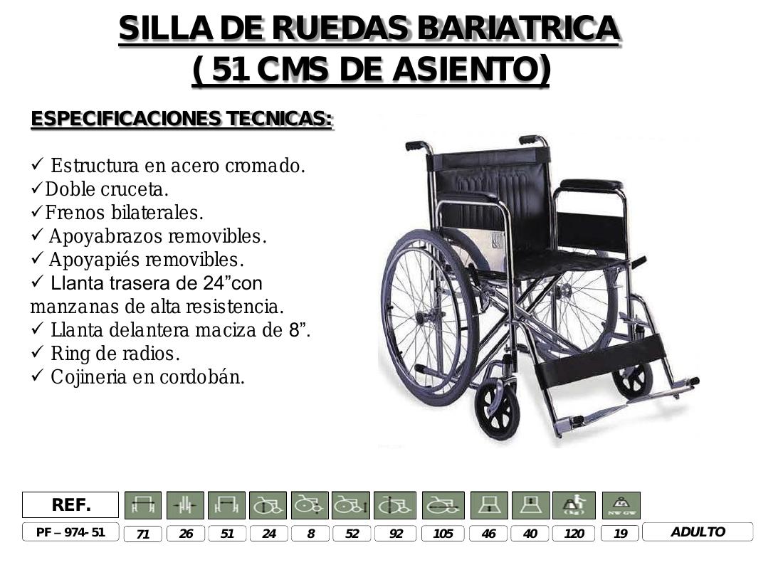 Silla de Ruedas Bariátrica 51 cm PF-974-51