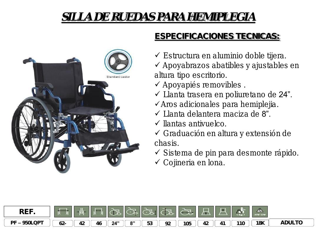 Silla de Ruedas para Hemiplejia PF-950LQPT