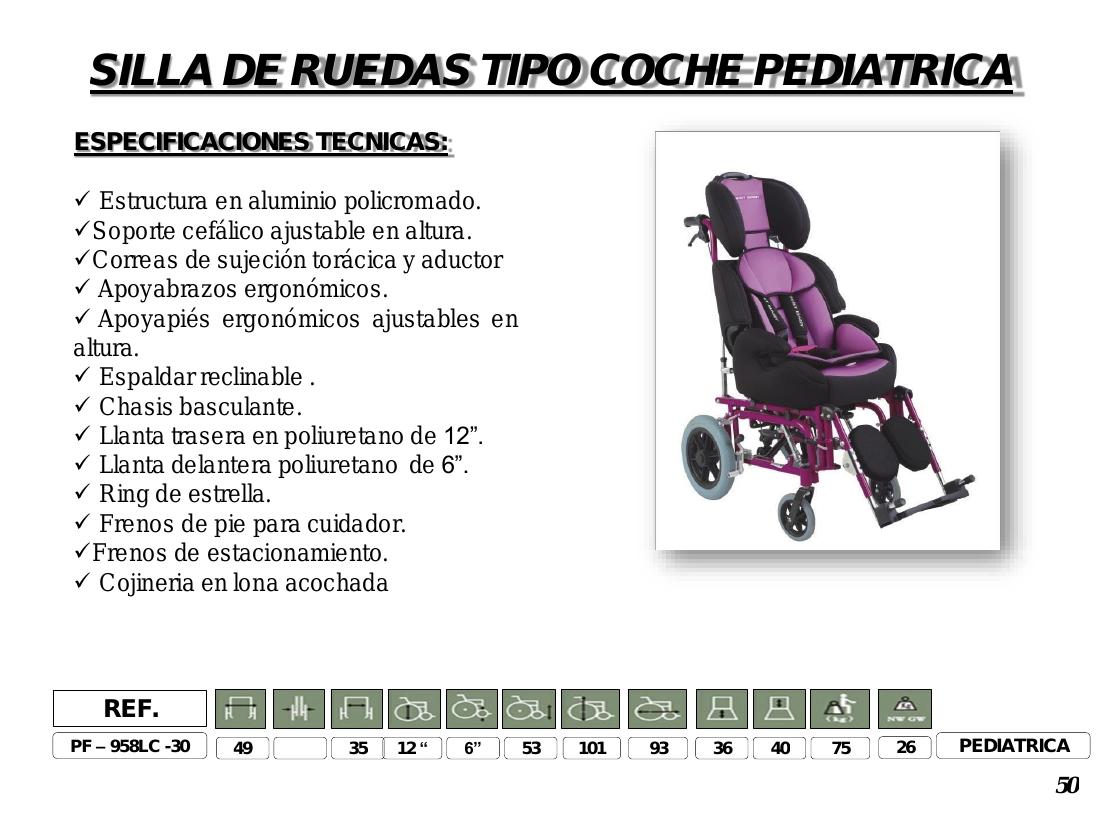 Silla de Ruedas Tipo Coche Pediátrica PF-958LC-30