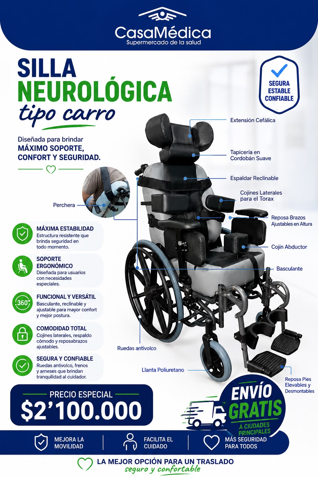 Silla Neurológica Tipo Carro