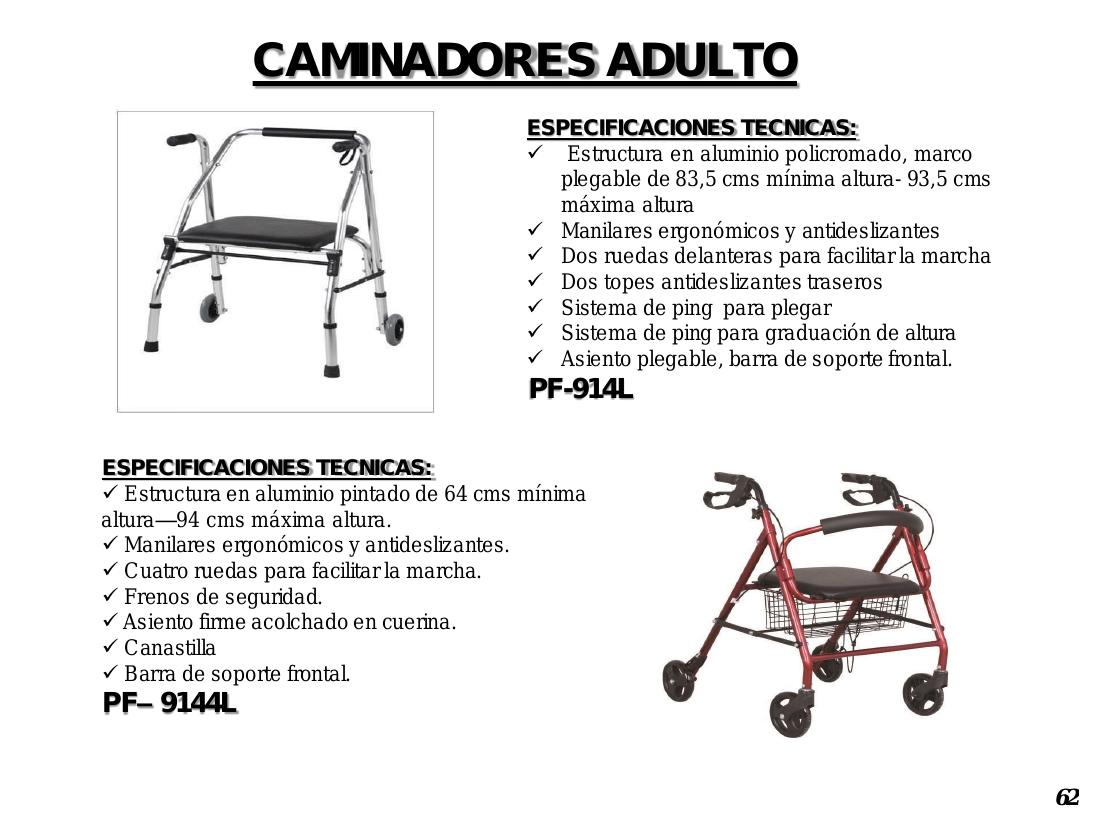 Caminador Adulto con Asiento PF-914L