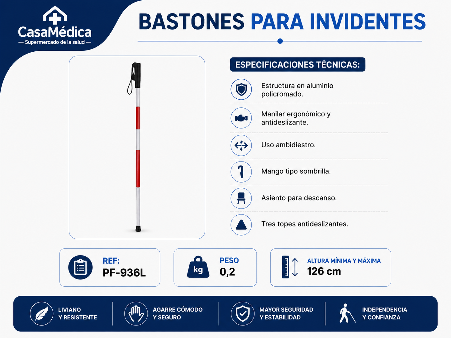 Bastón para Invidentes PF-936L