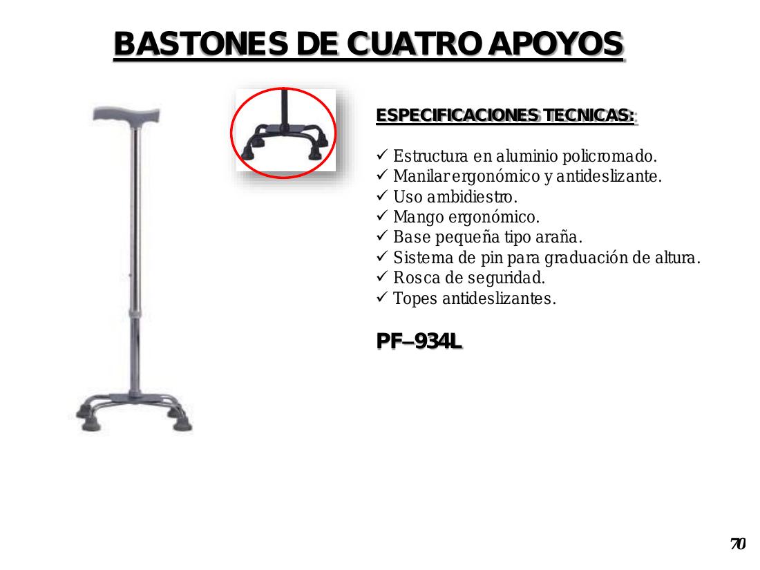 Bastón de Cuatro Apoyos PF-934L
